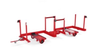 Walk-through protection between the frames prevents people from stepping over the trailer tiller